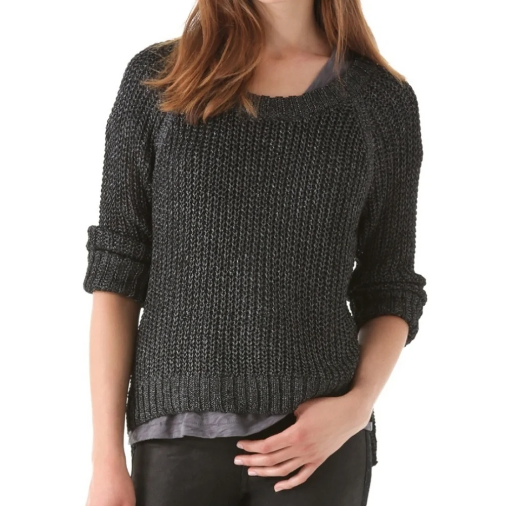 Rag & Bone Gray Metallic Sweater - Picture 1 of 12